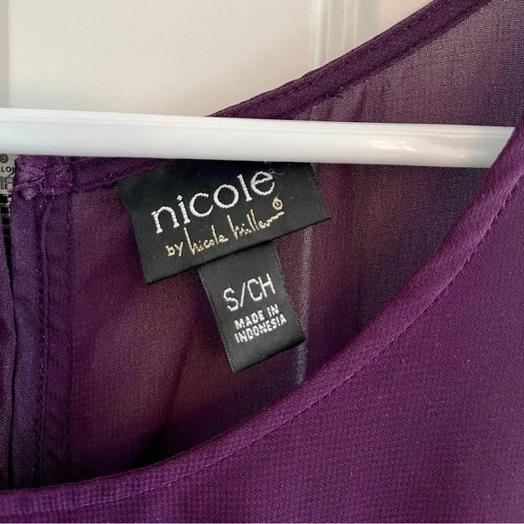 Nicole by Nicole Miller Dark Purple Ruffled Tank Top - Picture 3 of 5